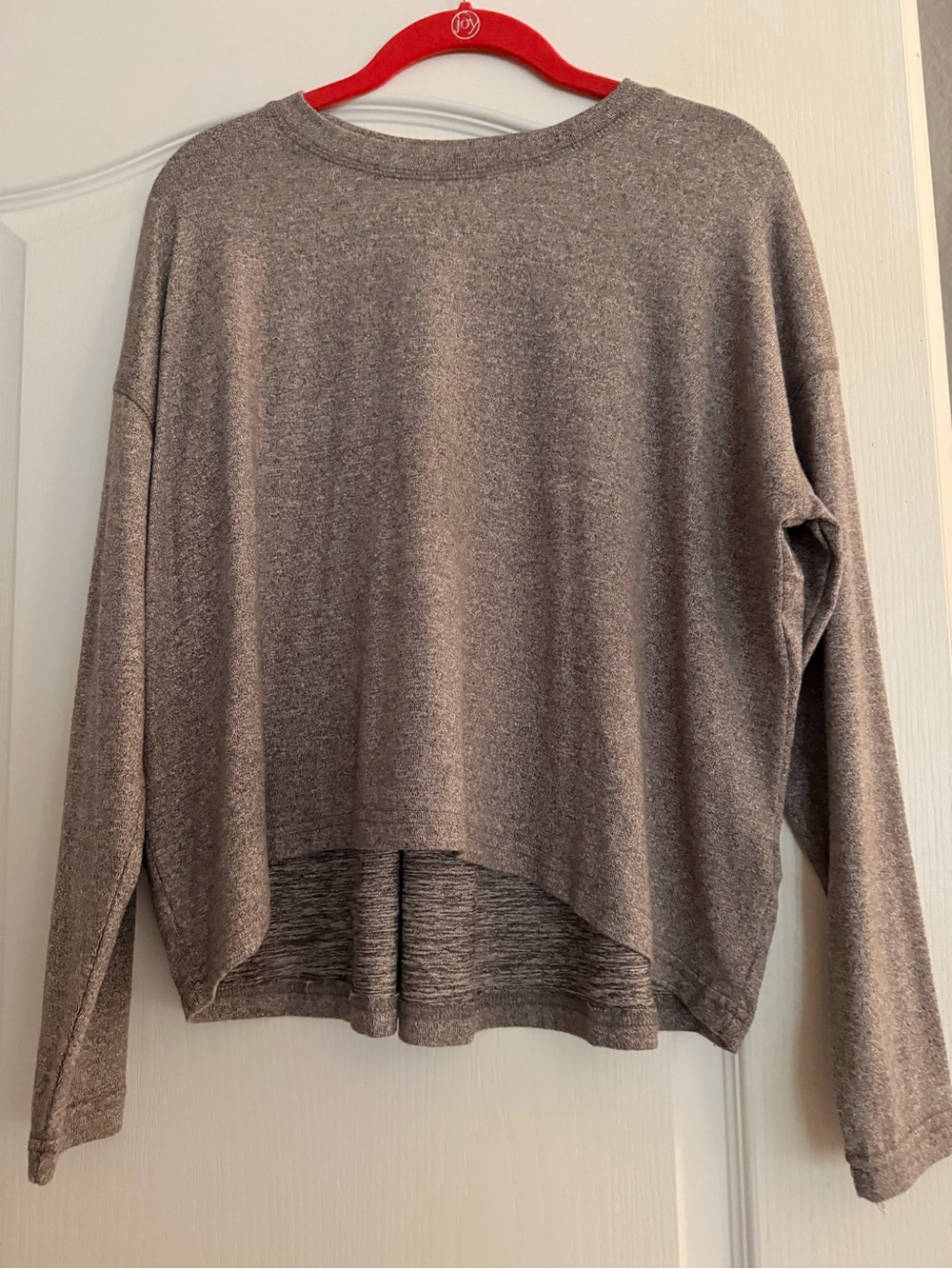 Women's Relaxed Crewneck Long Sleeve Top - Gray